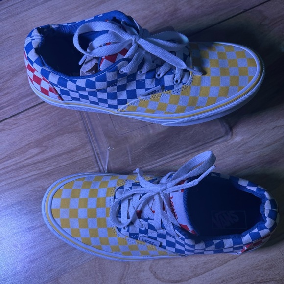 Vans Blue and Yellow Checkered Sneakers - Picture 4 of 13